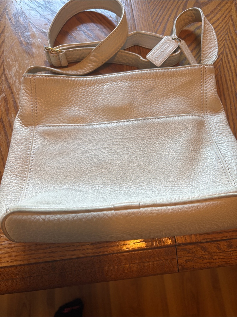 Coach Cream Pebbled Leather Crossbody Bag
